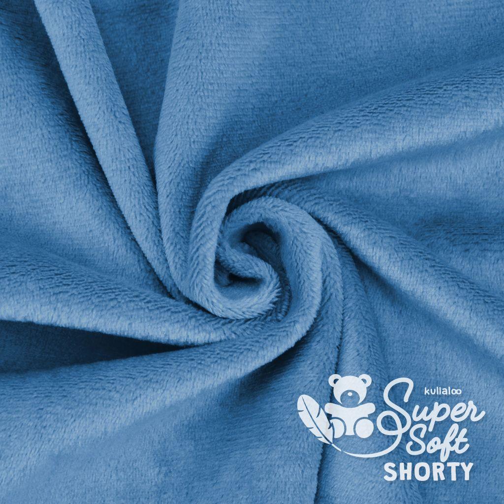 Plüschstoff Shorty uni 75x100cm rauchblau – Kullaloo